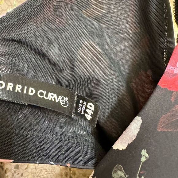 Torrid Marah Floral Black Pink Dream Wire-Free Bra 44D - Picture 5 of 9